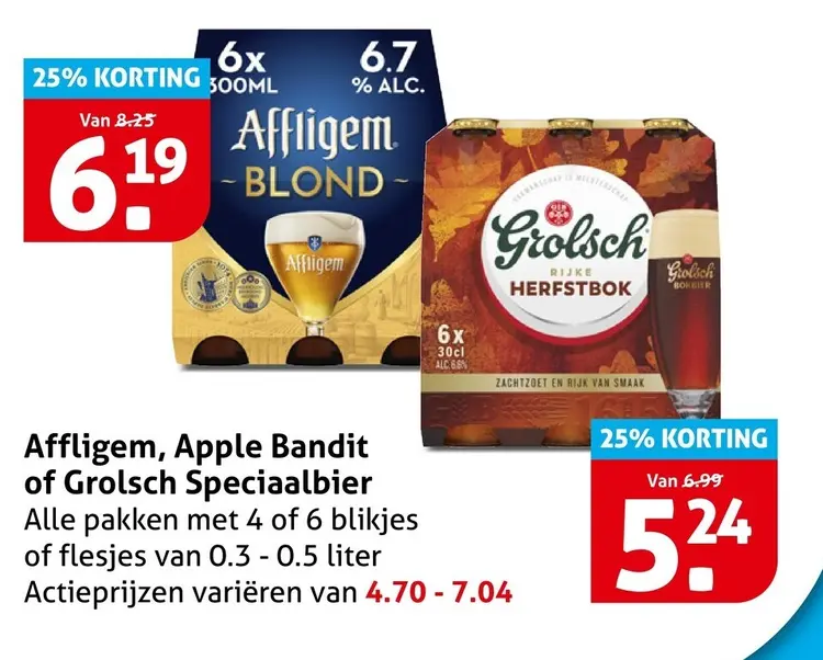Aanbieding: Affligem, Apple Bandit of Grolsch Speciaalbie