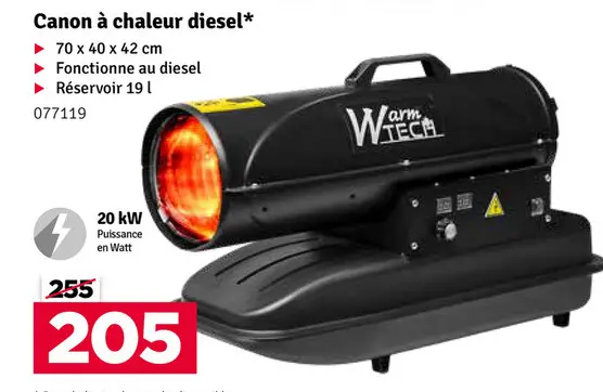 Offre: Canon à chaleur diesel