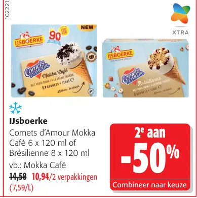 Promotie: Cornets d'Amour Mokka Café of Brésilienne