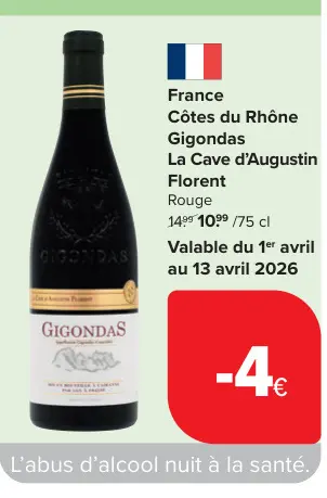 Offre: Gigondas La Cave d'Augustin Florent Rouge