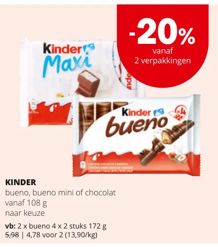 Promotie: bueno, bueno mini of chocolat