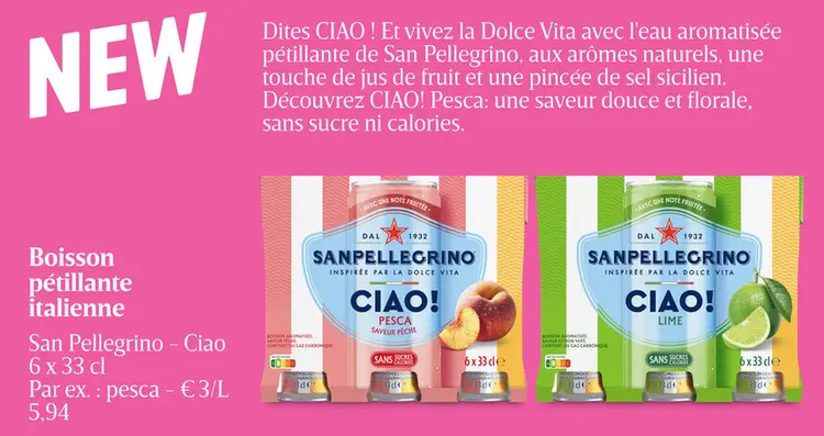 Offre: Boisson pétillante italienne San Pellegrino