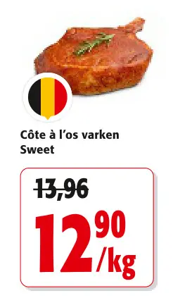 Promotie: Côte à l'os varken Sweet