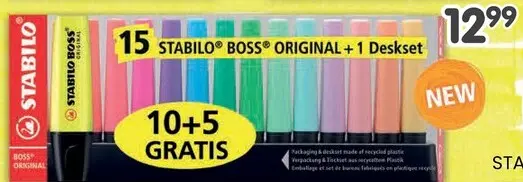 Promotie: STABILO BOSS ORIGINAL + 1 Deskset