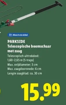 Aanbieding: Telescopische boomschaar met zaag