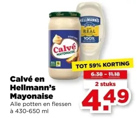 Aanbieding: Calvé en Hellmann's Mayonaise