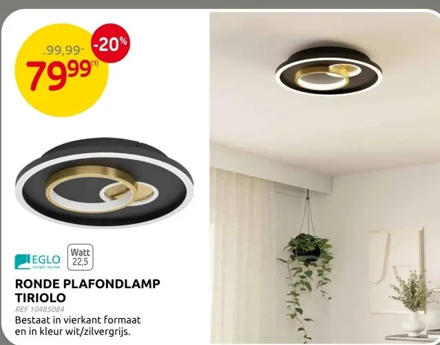 Promotie: Ronde plafondlamp tiriolo