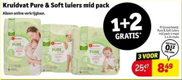 Aanbieding: Kruidvat Pure & Soft luiers mid pack