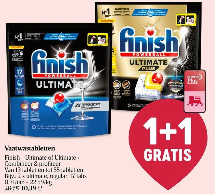 Promotie: Vaatwastabletten Finish - Ultimate of Ultimat