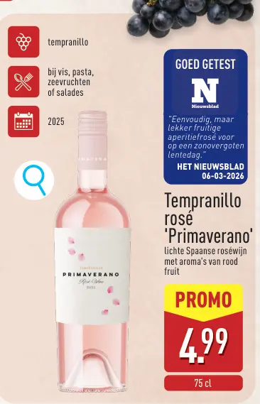 Promotie: Tempranillo rosé 'Primaverano'