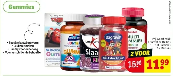 Aanbieding: Multi Kids 3+ Fruit Gummies