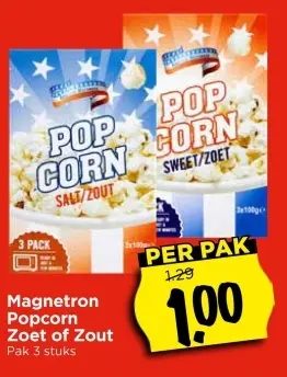 Aanbieding: Magnetron Popcorn Zoet of Zout