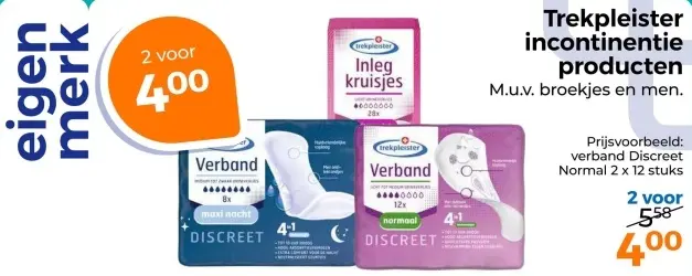 Aanbieding: incontinentie producten