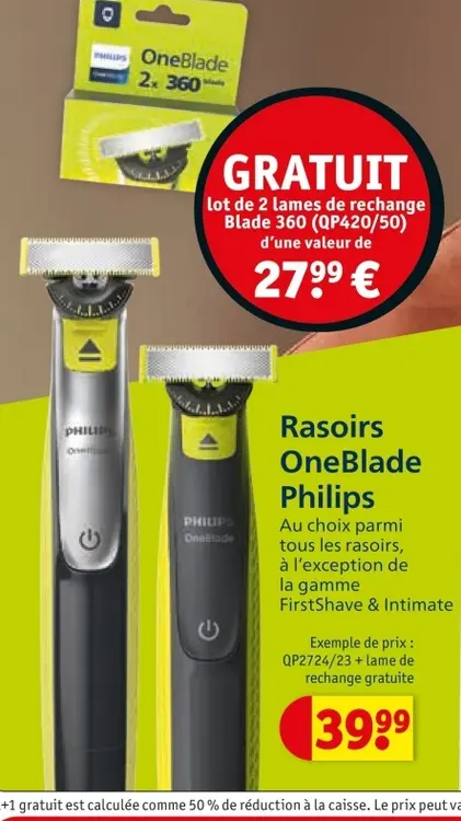 Offre: Rasoirs OneBlade