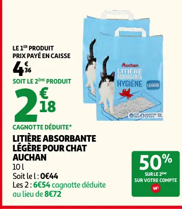 Offre: Litière absorbante légère pour chat