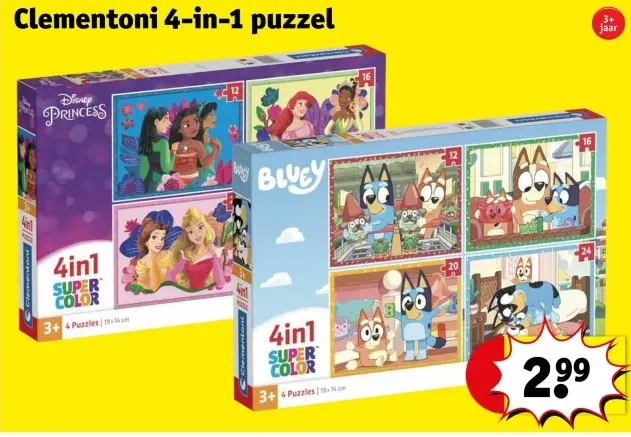 Promotie: Clementoni 4-in-1 puzzel