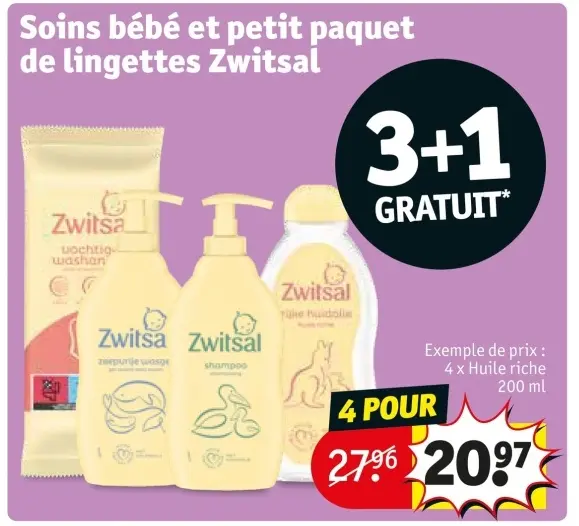 Offre: Soins bébé et petit paquet de lingettes