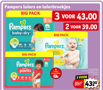 Aanbieding: Pampers luiers en luierbroekjes