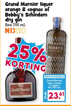 Aanbieding: Grand Marnier liquer orange & cognac of Bobby's Schiedam dry gin