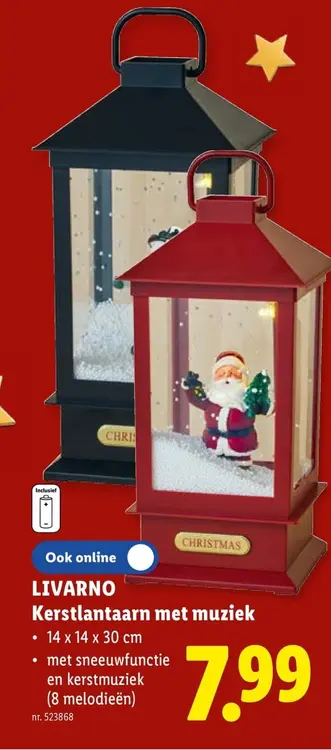 Promotie: LIVARNO Kerstlantaarn met muziek