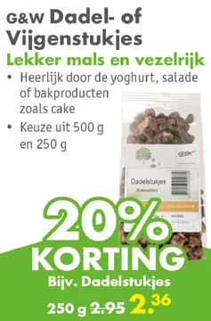 Aanbieding: G&W Dadel- of Vijgenstukjes