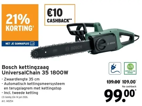 Promotie: kettingzaag UniversalChain 35 1800W