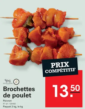 Offre: Brochettes de poulet