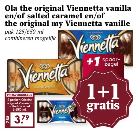Aanbieding: Viennetta vanilla en/of salted caramel en/of 