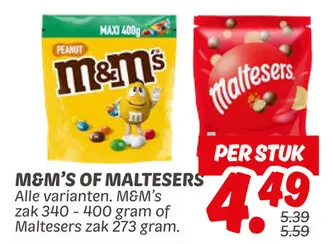 Aanbieding: M&m's of Maltesers