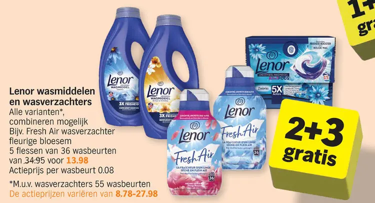 Offre: Wasmiddelen en wasverzachters