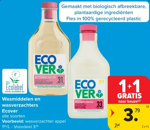 Aanbieding: Wasmiddelen en wasverzachters