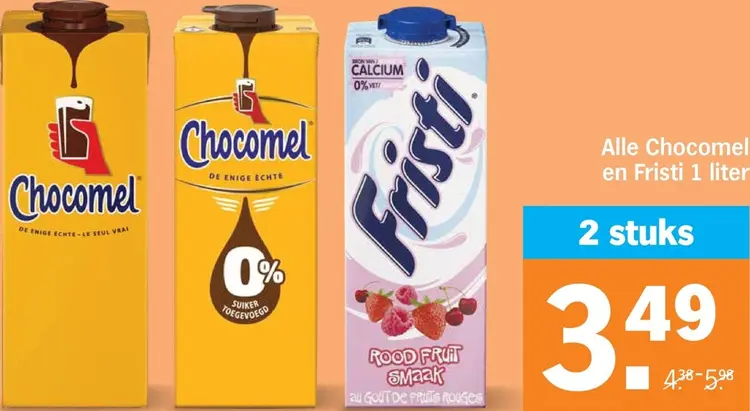 Aanbieding: Chocomel en Fristi 1 liter
