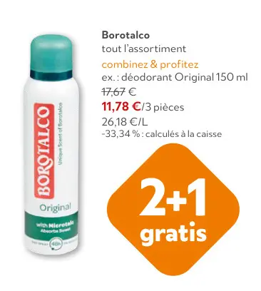 Offre: déodorant Original 150 ml