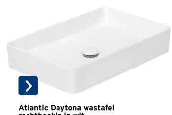 Aanbieding: Atlantic Daytona wastafel rechthoekig in wit