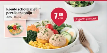 Aanbieding: Koude schotel met perzik en tonijn