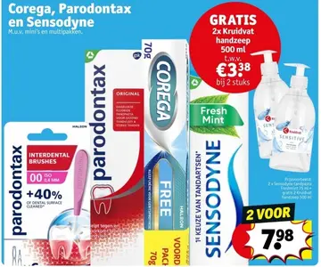 Aanbieding: Corega, Parodontax en Sensodyne