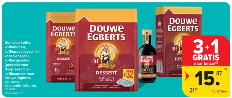 Promotie: Gemalen koffie, koffiebonen, koffiepads en koffieconcentraat