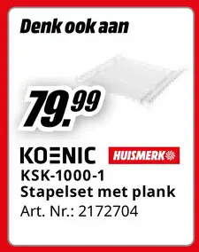 Promotie: KSK-1000-1 Stapelset met plank