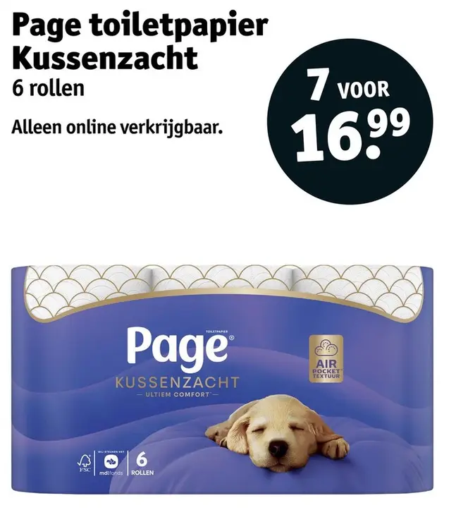 Aanbieding: Toiletpapier Kussenzacht
