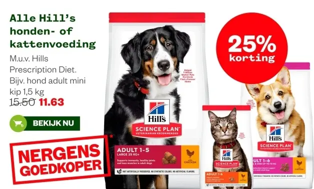 Aanbieding: Hill's honden- of kattenvoeding
