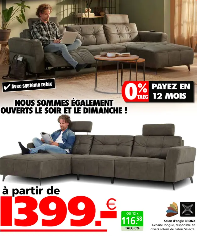 Offre: Salon d'angle BRONX