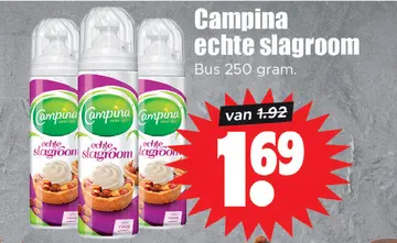 Aanbieding: Campina echte slagroom