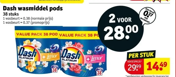 Promotie: Dash wasmiddel pods