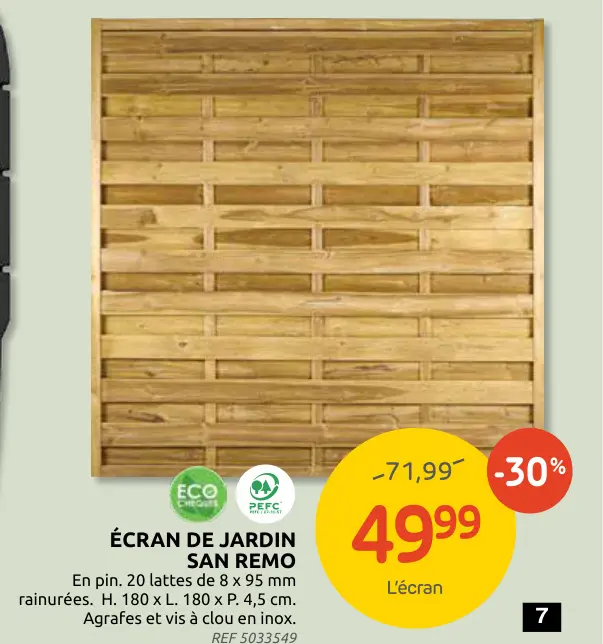 Offre: Écran de jardin San Remo