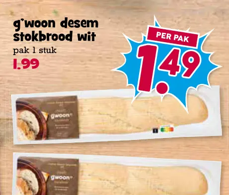 Aanbieding: Desem stokbrood wit