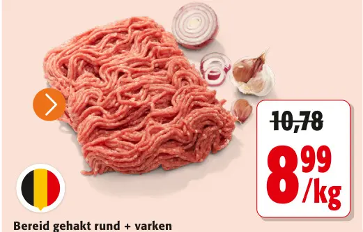 Promotie: Bereid gehakt rund + varken
