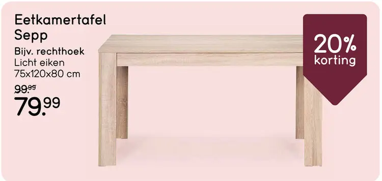 Aanbieding: Eetkamertafel Sepp
