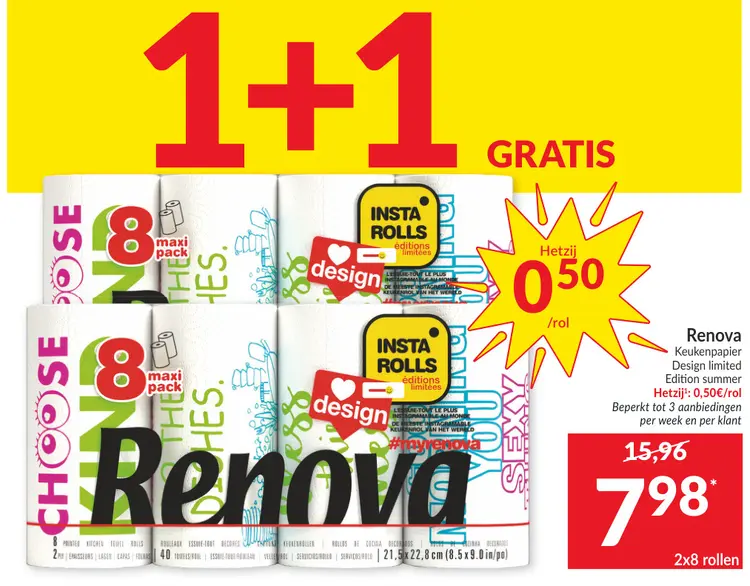 Promotie: Keukenpapier Design limited Edition summer