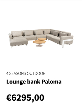 Aanbieding: Lounge bank - Paloma - Beige/Wit 
