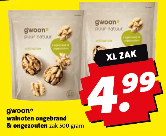 Aanbieding: walnoten ongebrand & ongezouten